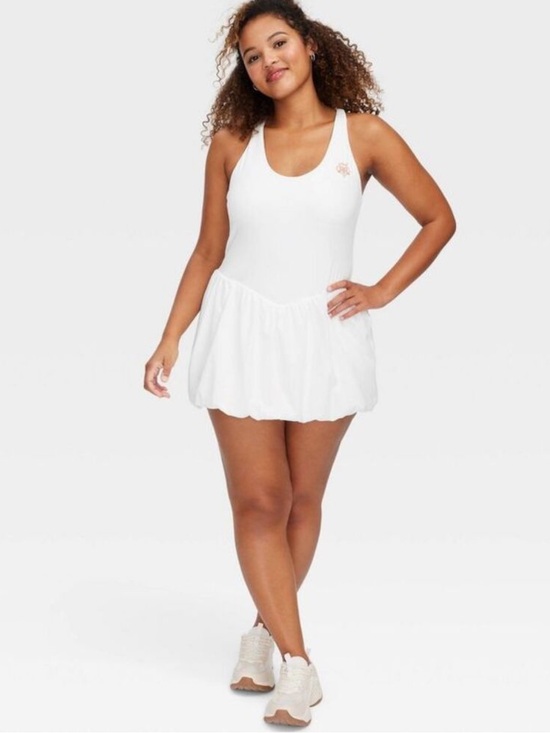 Roller Rabbit Dresses & Skirts - Roller Rabbit White Athletic Tennis Dress with Built in Shorts w Pockets NWT XL